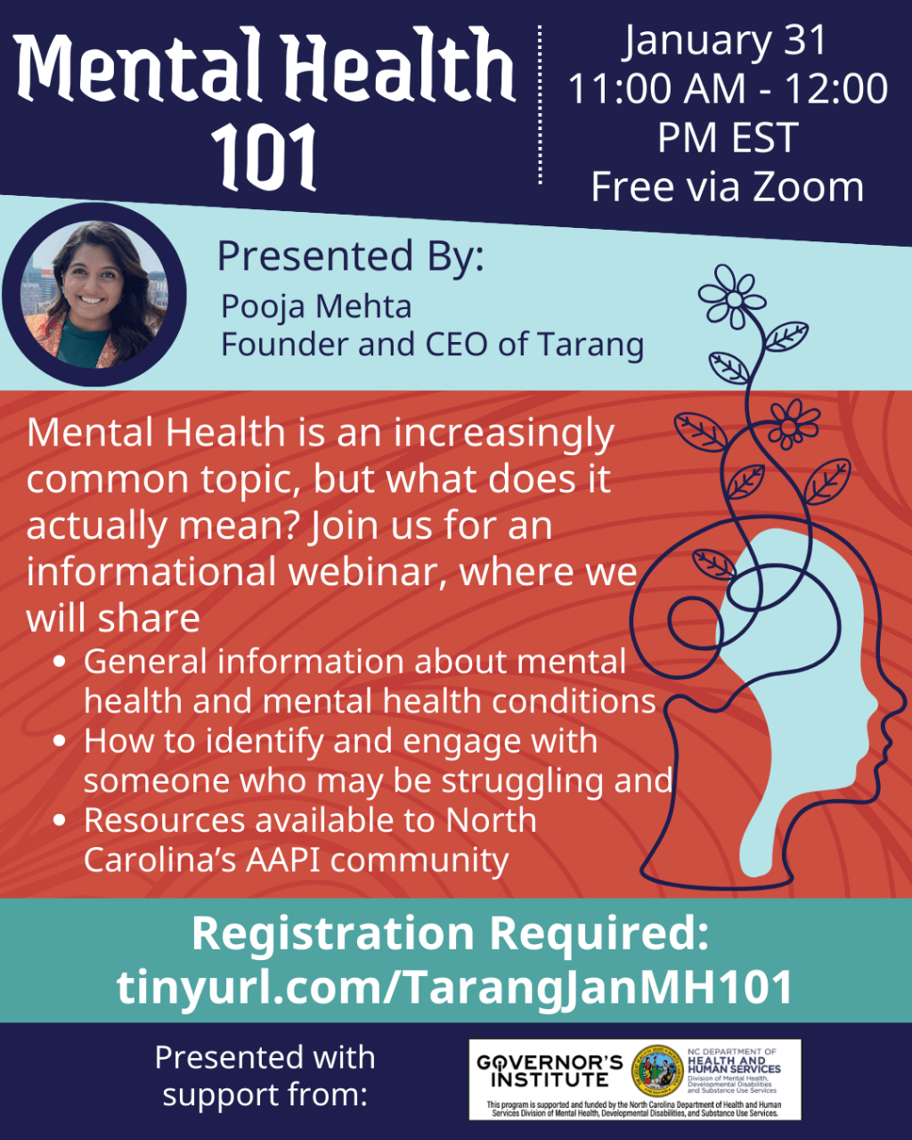 Mark Your Calendar: Mental Health 101 by&nbsp;Tarang