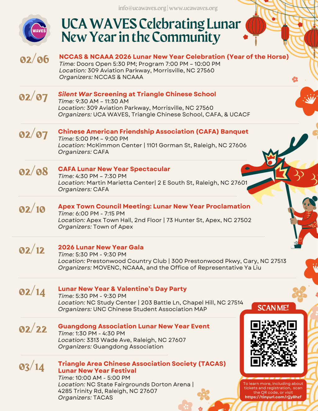 Lunar New Years Event&nbsp;List