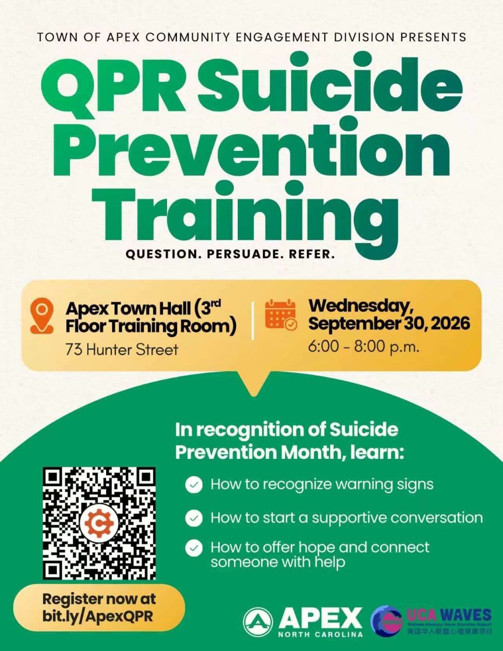 Get QPR Trained for Suicide Prevention&nbsp;Month!